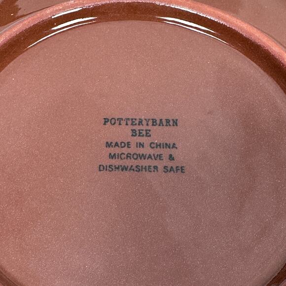 Pottery Barn Bumble Bee Embossed Salad Dessert Plates 8.5" Green Blue Lot of 4 - Picture 5 of 7